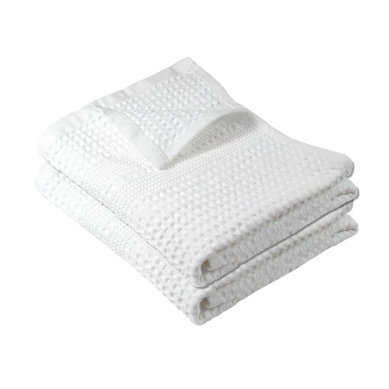 GILDEN TREE Waffle Hand Towels for Bathroom Quick Dry Towel Super Absorbent Thin 100% Cotton Lint Free, Hand Towels for Bathroom Set of 2, Classic Style (White) - Image 1